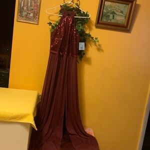 DAVID’S BRIDAL Class /Style Dress size 12 color Ruby new